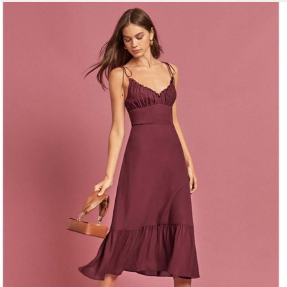 NWT Reformation Embry Dress Plum 2